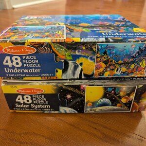 Melissa And Doug 48 Piece Floor Puzzles: Solar System And Underwater